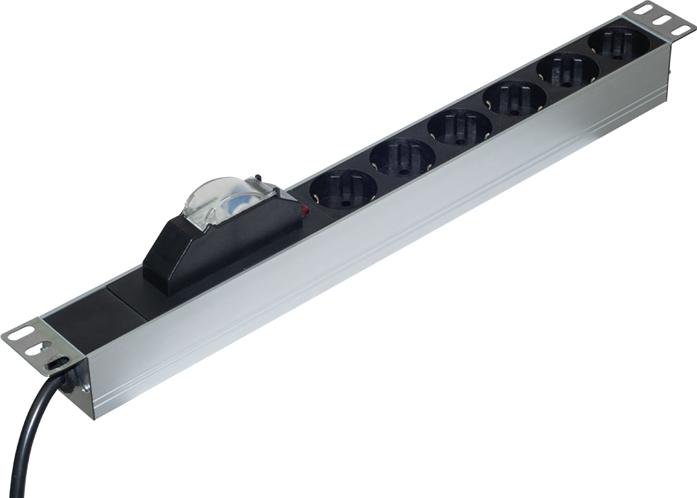 19" 6'lı Alüminyum Power Ledli Grup Priz