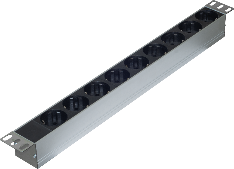 19" 9'lu Alüminyum Schuko Grup Priz