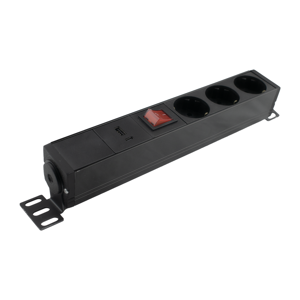 On/Off Butonlu USB'li 3'lü Grup Priz